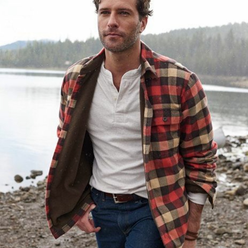 L.L. Bean Men's Fleece-Lined Flannel Shirt, Traditional Fit Size Medium